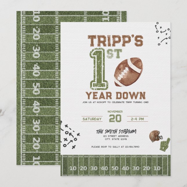 Primeiro Ano de Redução | Convite de Aniversário p (Frente/Verso)