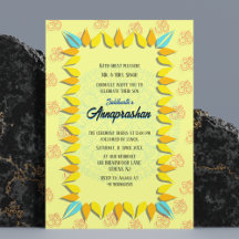 Primeiro Arroz "Annaprashan" Convite Indiano
