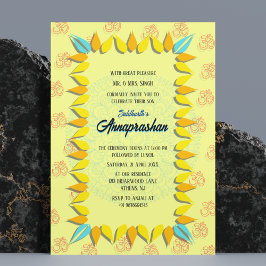 Primeiro Arroz "Annaprashan" Convite Indiano