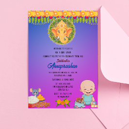 Primeiro Arroz "Annaprashan" Convite Indiano