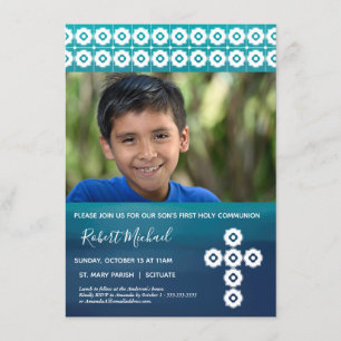 Primeiro cartão com fotos do comunhão - o convite