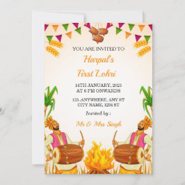 Primeiro Cartão de Convite Lohri, Cartão De Festa