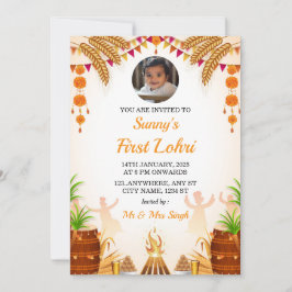 Primeiro Cartão de Convite Lohri, Cartão De Festa