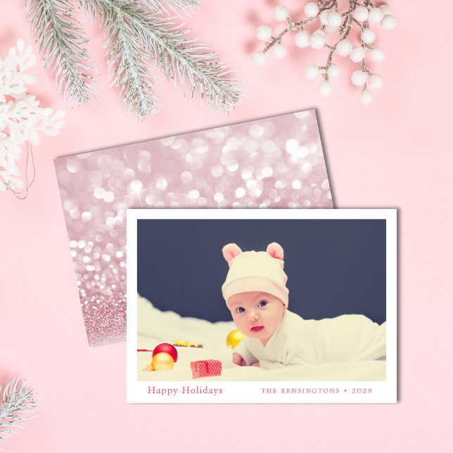 Primeiro Cartão de Férias de Natal Personalizado p (Personalized Baby’s First Christmas Holiday Card)