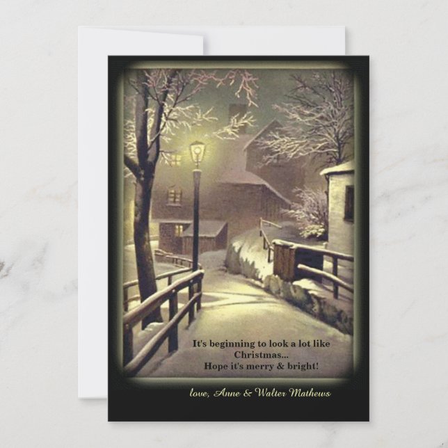 Primeiro Cartão de Férias de Neve (Frente)