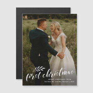 Primeiro cartão de Natal com foto de casamento com