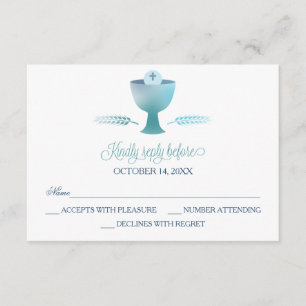 Primeiro cartão de resposta do comunhão santamente