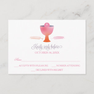 Primeiro cartão de resposta do comunhão santamente