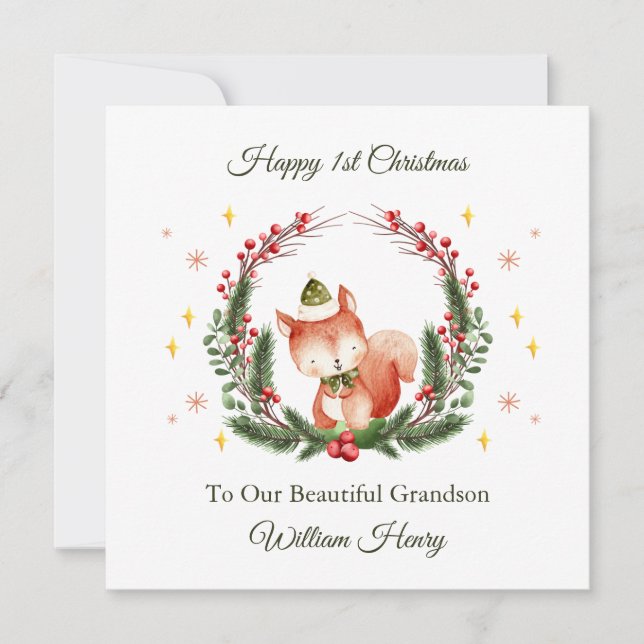 Primeiro Cartão de Rua de Esquilo de Woodland de N (Frente)