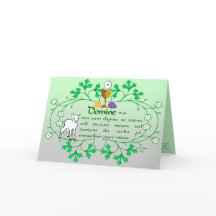 Primeiro cartão do comunhão santamente tradicional