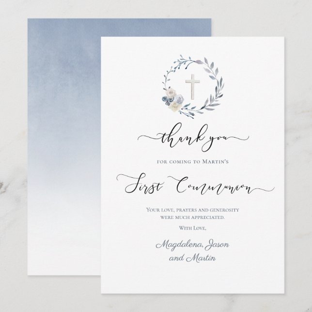 Primeiro cartões de agradecimentos da Comunidade S (Frente/Verso)