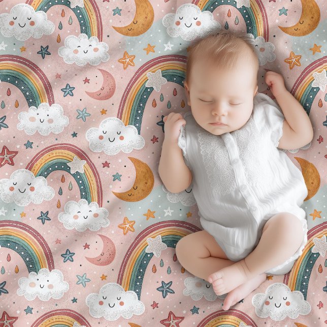Primeiro cobertor de pastel em branco e cotovelos (Baby’s First Blanket Pastel Rainbows & Cuddles)