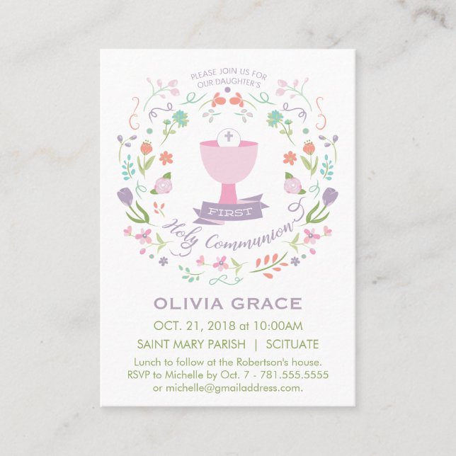 Primeiro Convite à Comunidade, Cartão de Oração (Frente)