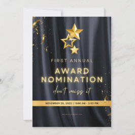Primeiro convite anual de premiação editável Cartã