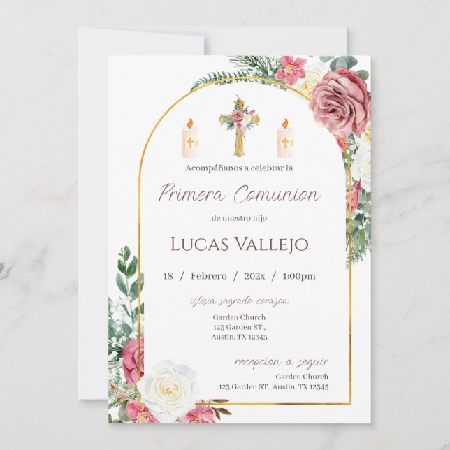 Primeiro Convite Da Comunidade Sagrada Para Menino (Frente)