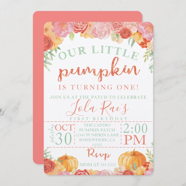 PRIMEIRO CONVITE DE ANIVERSÁRIO (Frente/Verso)