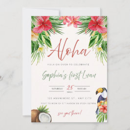 Primeiro Convite de Aniversário - Aloha