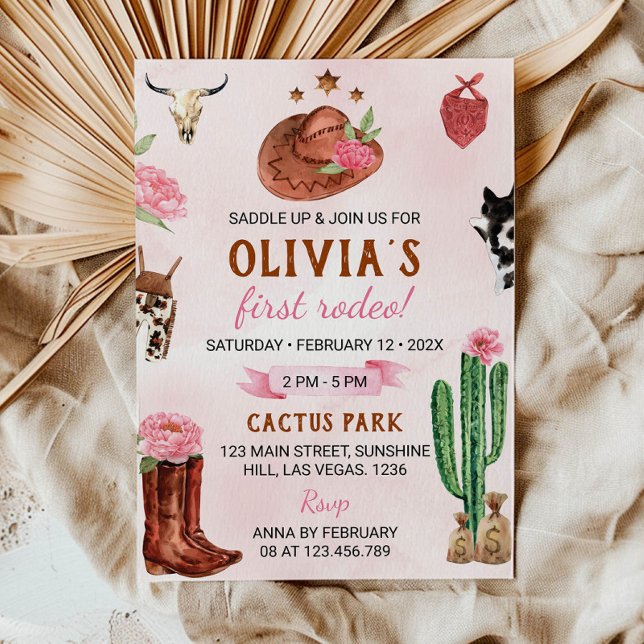 Primeiro Convite de Aniversário da Garota Rodeo Oc (Criador carregado)