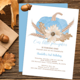 Primeiro Convite de Aniversário de Abóbora Azul