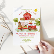 Primeiro convite de aniversário de animais da cria