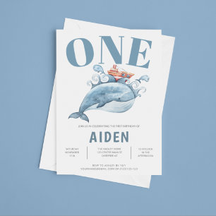 Primeiro Convite de aniversário de Baleia Azul