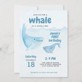 Primeiro Convite de aniversário de Baleia de Aquar