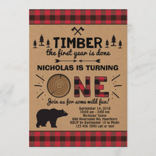 Primeiro Convite de Aniversário de Lumberjack