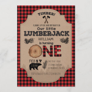 Primeiro Convite de Aniversário de Lumberjack