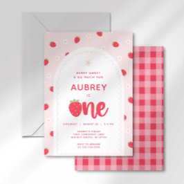 Primeiro Convite de Aniversário de Morango