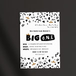 Primeiro convite de Aniversário do BIG One<br><div class="desc">Perfeito para uma festa notoriosa,  para os seus chocalhos que está pegando o Biggie! Tema de Hip Hhop/Rap dos 90 no primeiro convite de aniversário. Design apresenta texto em negrito e um padrão de presilha de 90.</div>