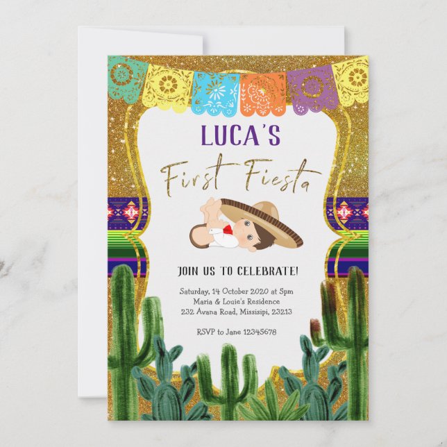 Primeiro Convite de Aniversário do Fiesta Charro B (Frente)