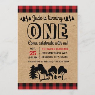 Primeiro convite de aniversário do Lumberjack Wood