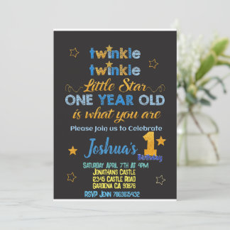Primeiro Convite de Aniversário do Twinkle Little