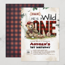 Primeiro Convite de aniversário do Urso de Lumberj