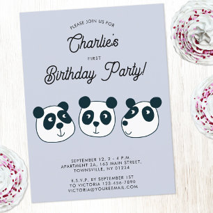 Primeiro Convite de aniversário do Urso de Panda G