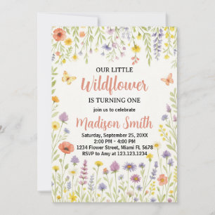 Primeiro Convite de Aniversário Floral