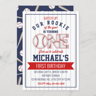 Primeiro Convite de aniversário para beisebol