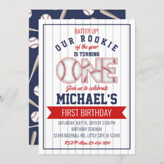 Primeiro Convite de aniversário para beisebol