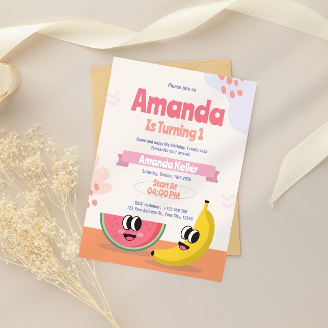 Primeiro Convite de Aniversário para Berry & Banan (Criador carregado)