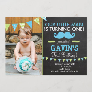 Primeiro Convite de Aniversário para Bigode