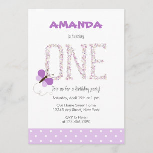 Primeiro Convite de Aniversário para Borboleta Ro