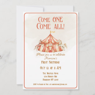 Primeiro Convite de Aniversário para Cavalo de Cir