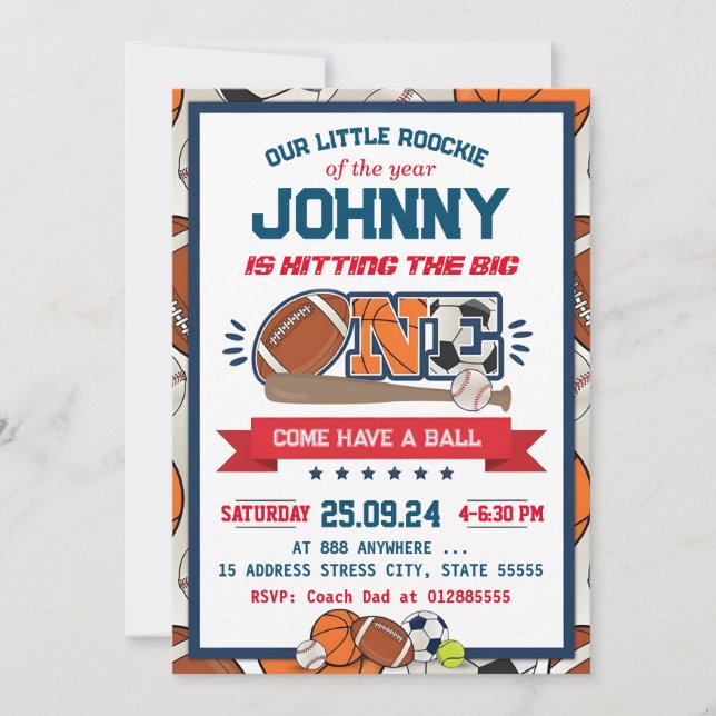 Primeiro Convite de Aniversário para o Esporte nas (Frente)