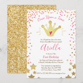Primeiro convite de aniversário Princesa Dourada C