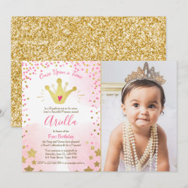 Primeiro convite de aniversário Princesa Dourada C