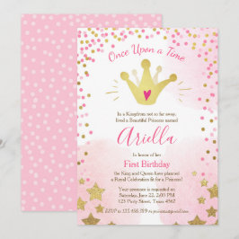 Primeiro convite de aniversário Princesa Dourada C