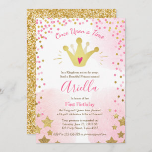 Primeiro convite de aniversário Princesa Dourada C