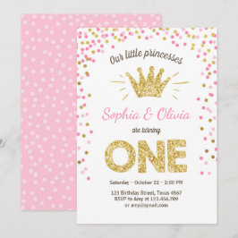 Primeiro convite de aniversário Princesa Dourada G