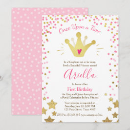 Primeiro convite de aniversário Princesa Dourada R