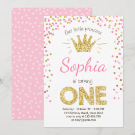 Primeiro convite de aniversário Princesa Dourada R